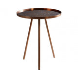 Corra Matte Copper Finish Side Table, Glass, Iron, Copper