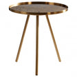 Corra Gold Finish Side Table, Glass, Iron, Gold