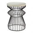 Corina Side Table with Curved Base, Iron, Black