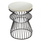 Corina Side Table with Curved Base, Iron, Black