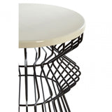 Corina Side Table with Curved Base, Iron, Black