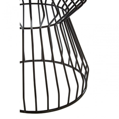 Corina Side Table with Curved Base, Iron, Black