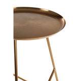 Corra Side Table with Hairpin Legs, Iron, Brass