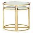 Farran Set of 5 Tables, Glass, Iron, Champagne