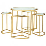 Farran Set of 5 Tables, Glass, Iron, Champagne