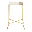Vizzini Square Side Table, Agate, Iron, Marble, Brass