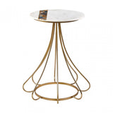 Vizzini Marble and Agate Side Table, Agate, Iron, Marble, Brass