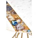 Vizzini Marble and Agate Side Table, Agate, Iron, Marble, Brass