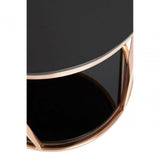 Camperian Rose Gold Side Table, Stainless Steel, Glass, Rose Gold