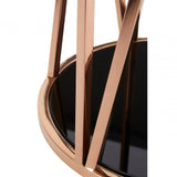 Camperian Rose Gold Side Table, Stainless Steel, Glass, Rose Gold