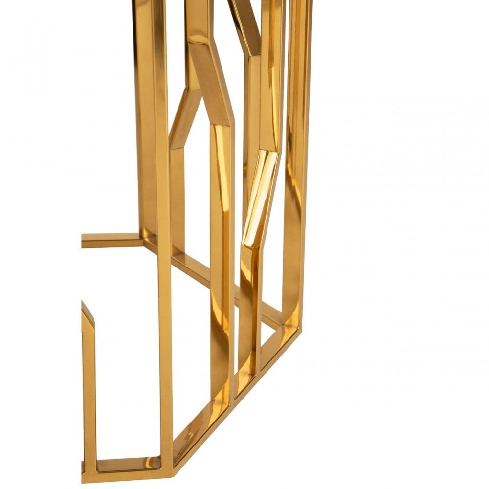 Camperian Black Glass Side Table, Stainless Steel, Glass, Gold