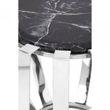 Camperian Black Marble Side Table, Stainless Steel, Glass, Black