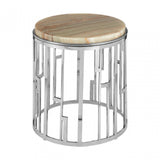 Artefacto Onyx Stone Side Table, Onyx Stone, Stainless Steel, Natural