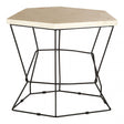 Artefacto Onyx Stone Polygonal Side Table, Iron, Onyx Stone, Natural