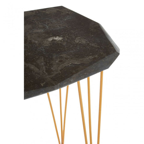 Artefacto Small / Black Marble Top Side Table, Iron, Marble, Black