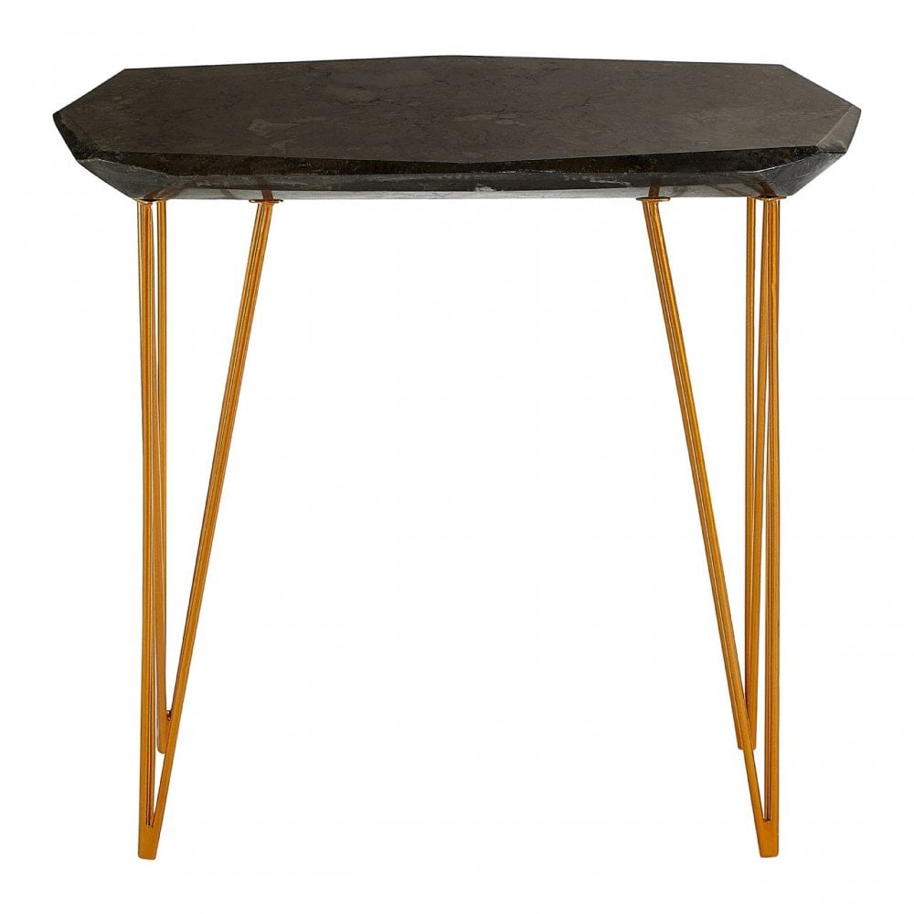 Artefacto Iron Gold and Marble Side Table