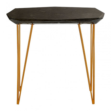 Artefacto Iron Gold and Marble Side Table