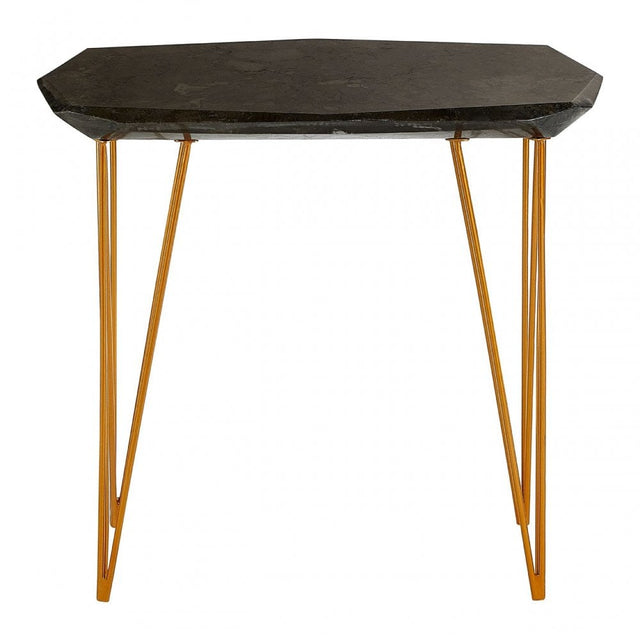 Artefacto Iron Gold and Marble Side Table