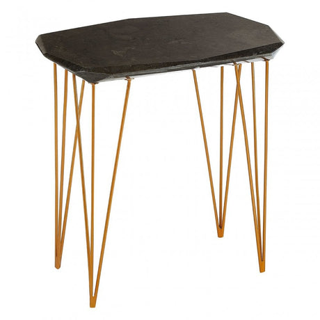 Artefacto Iron Gold and Marble Side Table