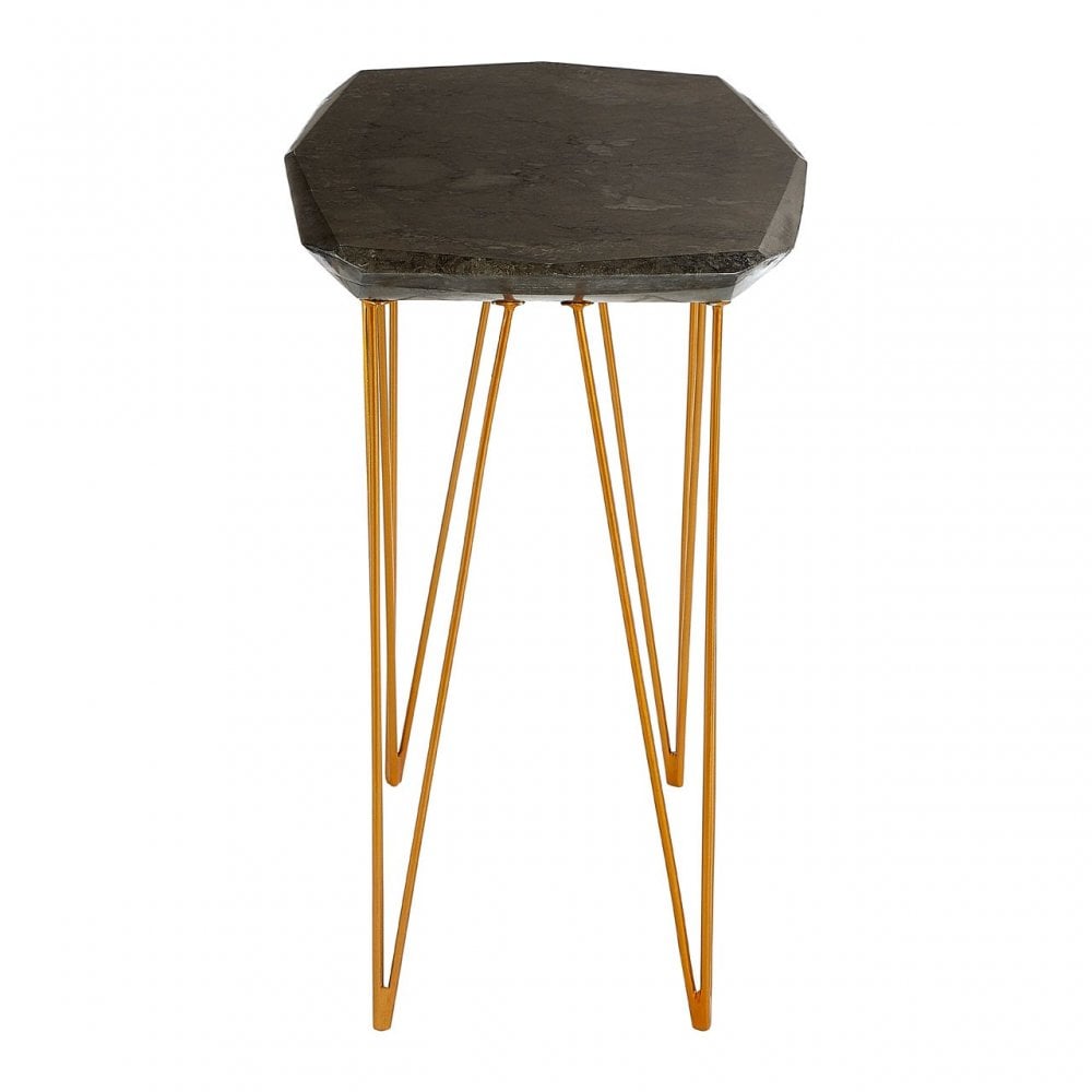Artefacto Iron Gold and Marble Side Table