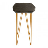Artefacto Iron Gold and Marble Side Table