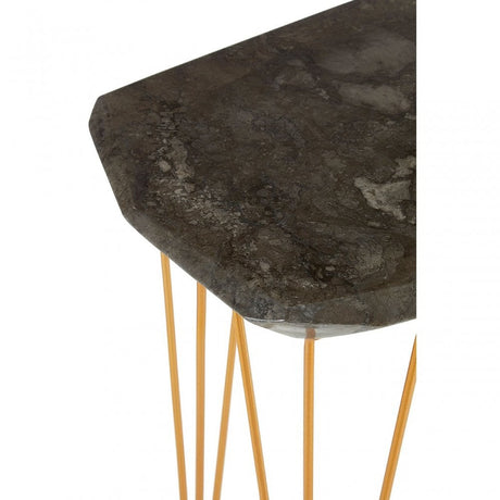 Artefacto Iron Gold and Marble Side Table