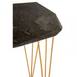 Artefacto Iron Gold and Marble Side Table