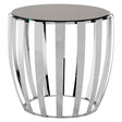 Yasmin Stainless Steel Side Table, Stainless Steel, Glass, Silver