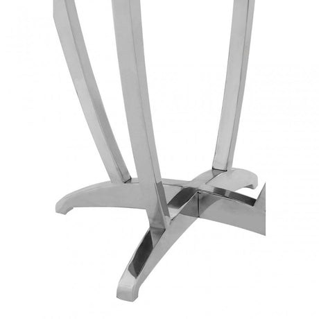 Yasmin Black Tempered Glass Side Table, Stainless Steel, Glass, Silver