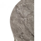 Yasmin Marble Side Table, Marble, Stainless Steel, White