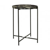 Marlox Antique Green / Black Table, Iron, Resin, Green