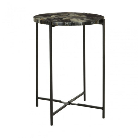 Marlox Antique Green / Black Table, Iron, Resin, Green