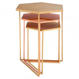 Hamish Set of 3 Bronze Finish Tables, Iron