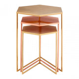 Hamish Set of 3 Bronze Finish Tables, Iron