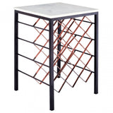 Hamish White Marble / Iron Table, Iron, Marble, White