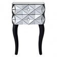 Soho 2 Drawer 3D Side Table, Wood, Mirrored Glass, Wood, Silver