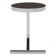 Donal Side Table with T-Shaped Base, Steel, Tempered Glass