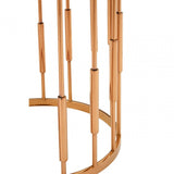 Camperian Round Copper Finish Side Table, Marble, Stainless Steel, Gold