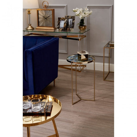 Camperian Set of 2 Round Tables, Metal, Gold