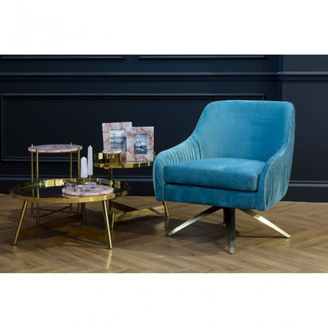 Camperian Set of 2 Round Tables, Metal, Gold