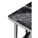 Pantino Side Table with Black Marble Top, Marble, Stainless Steel, Black