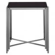 Clarice Side Table, Granite, Stainless Steel, Black