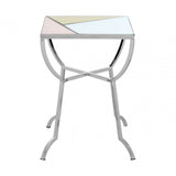 Sudia Square Side Table, Mirrored Glass, Stainless Steel
