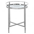 Zach Round Side Table, Aluminium, Brass, Mirrored Glass, Stainless Steel, Silver