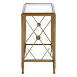 Hushie Rectangular Side Table, Aluminium, Brass, Glass, Iron, Mirrored Glass, Brass