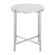 Eva Side Table, Marble, Stainless Steel, White