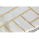 Eva Side Table, Marble, Stainless Steel, White