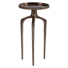 Diren Rough Bronze Finish Side Table, Aluminium, Bronze