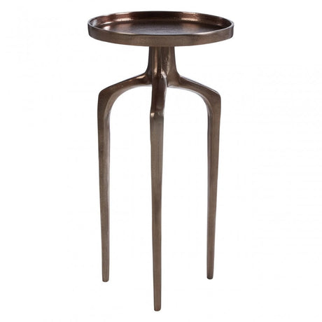 Diren Rough Bronze Finish Side Table, Aluminium, Bronze