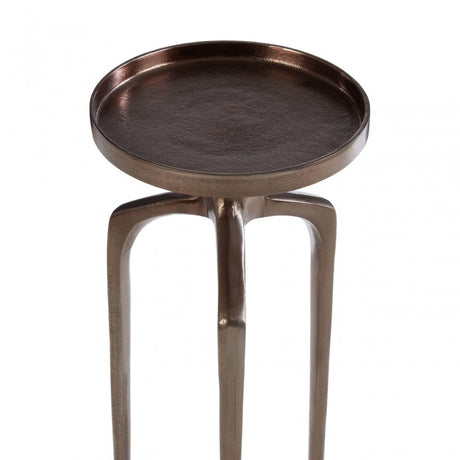 Diren Rough Bronze Finish Side Table, Aluminium, Bronze